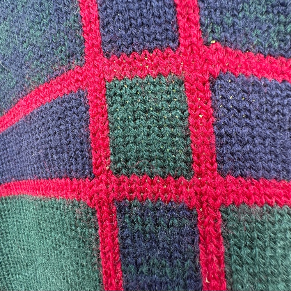 Pendleton Plaid Virgin Wool Cardigan 2X Harvest Cornucopia Embroidery - Picture 13 of 13